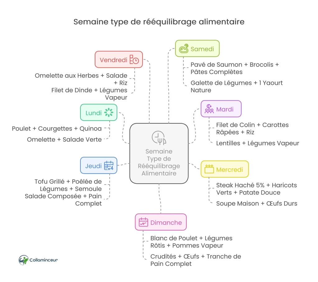 semaine type de r&eacute;&eacute;quilibrage alimentaire pour perdre du poids