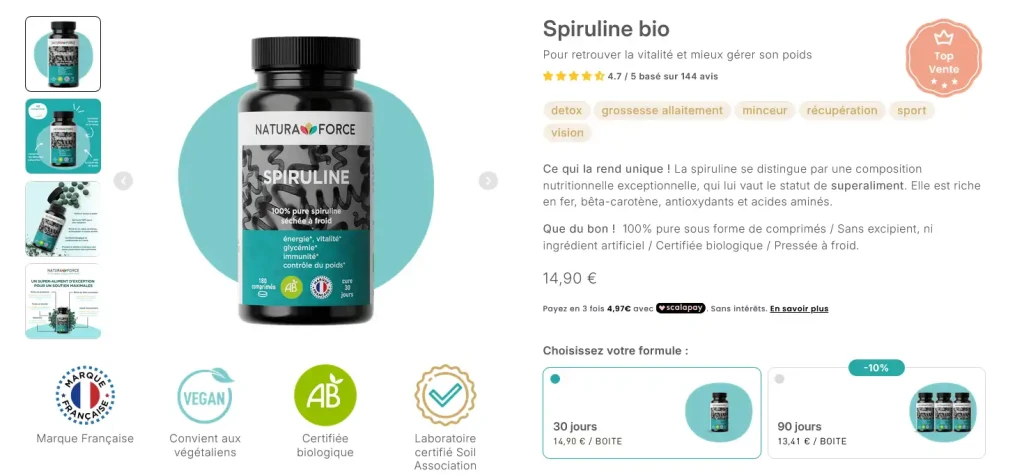 commande directe pour Natura Force 