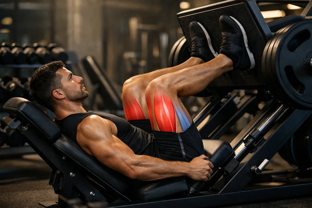 Quels muscles sont sollicités lors de l'exercice de leg press ?