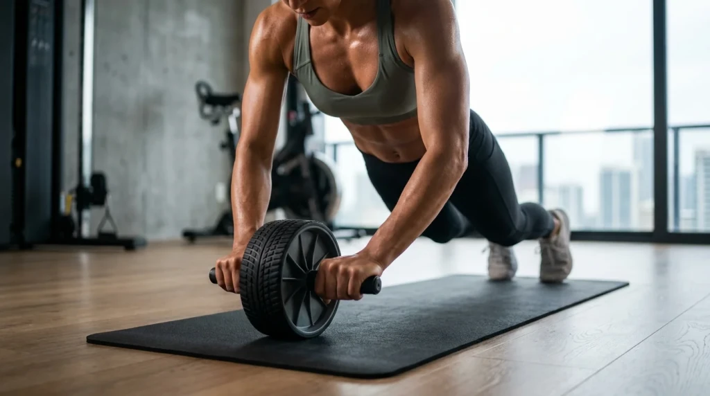 Quels muscles sont sollicités lors de l'utilisation de la roue abdominale ?